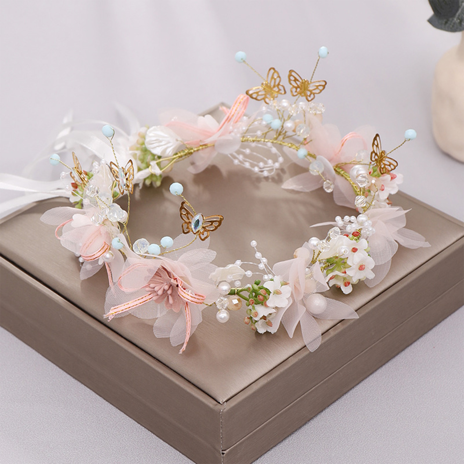 Wedding Supply Store - Women Girls Flower Headband Bride Butterfly