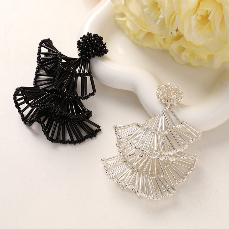 Black Glass Beads Beaded Fan D - Supplier Wedding review and price