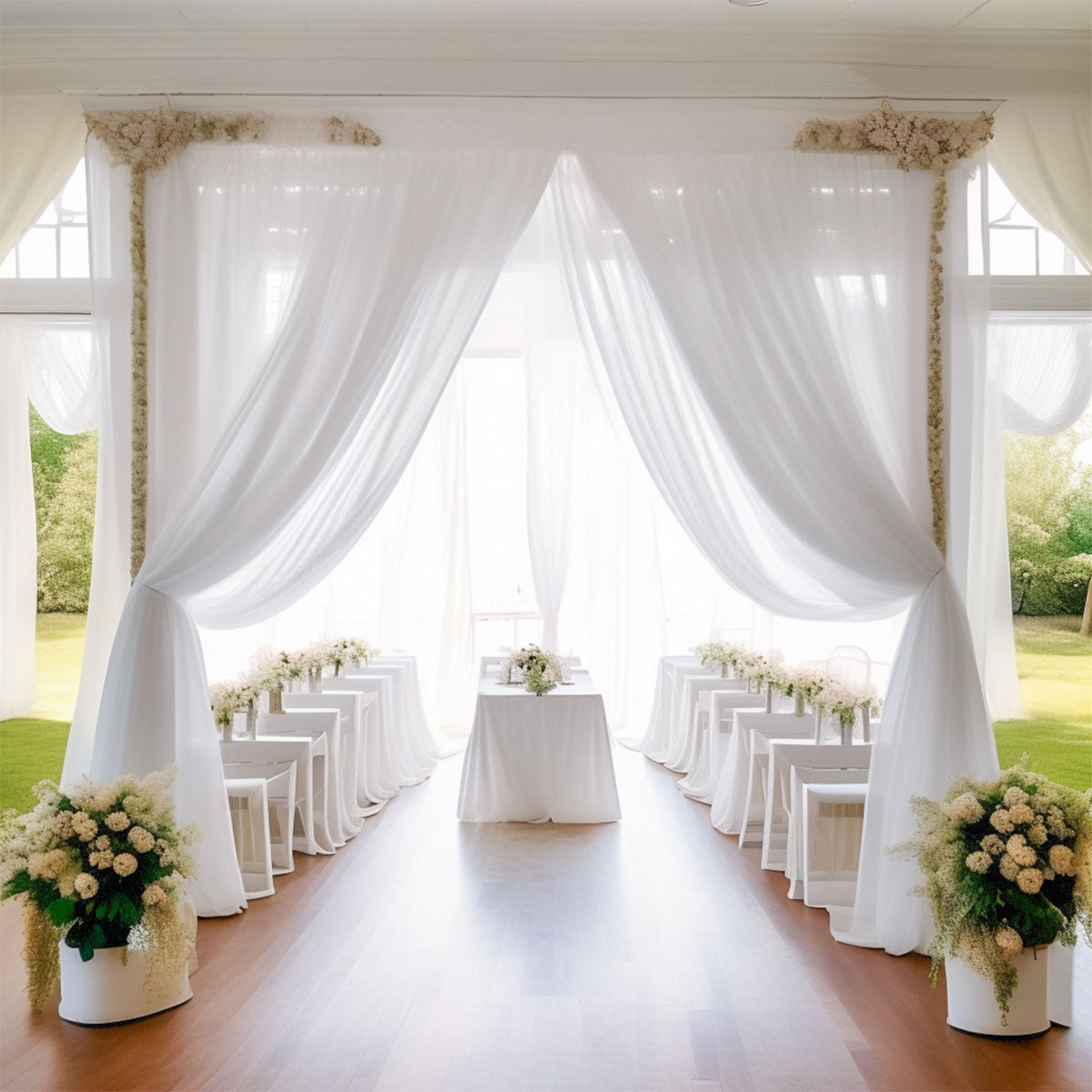 White Wedding Decoration Tulle - Chair Sash Organza review and price