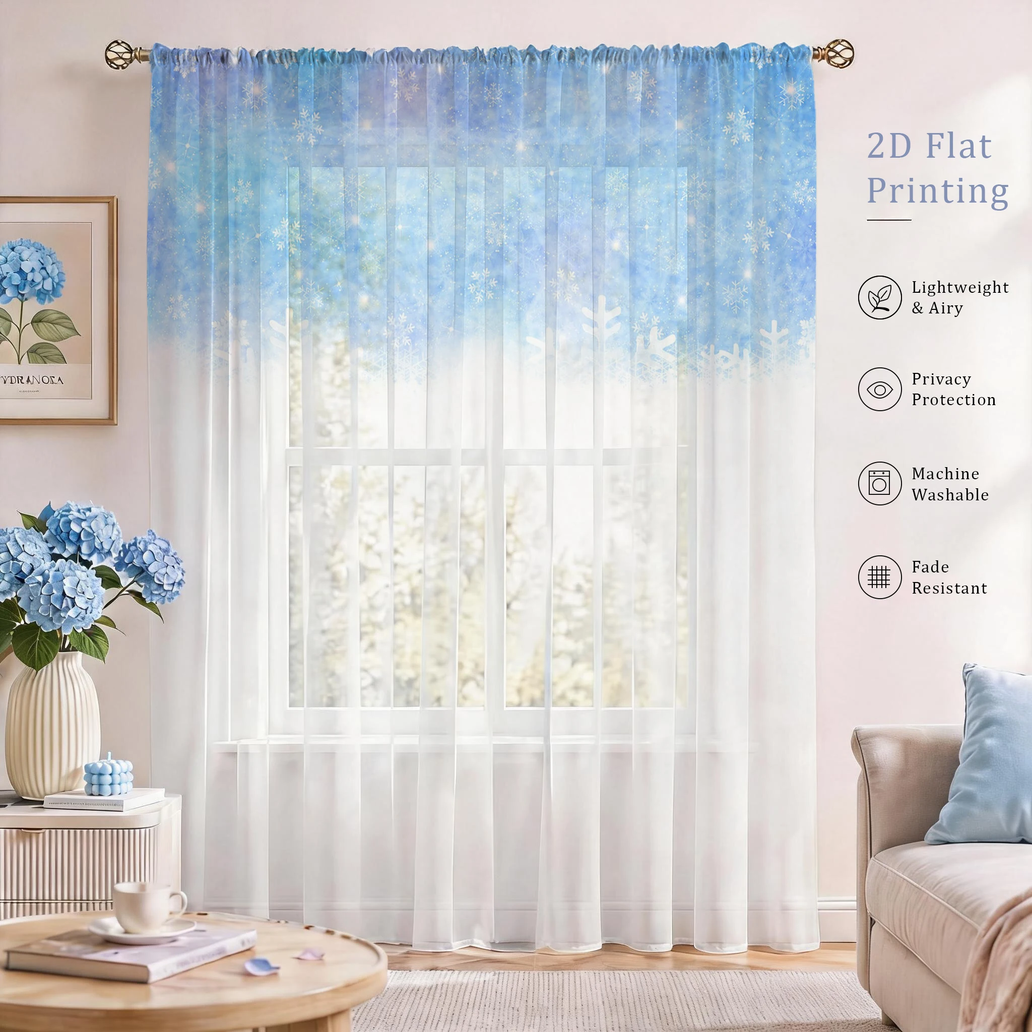 Floral Gradient Sheer Curtain, - Good Floral & Wedding Decor Supply review and price